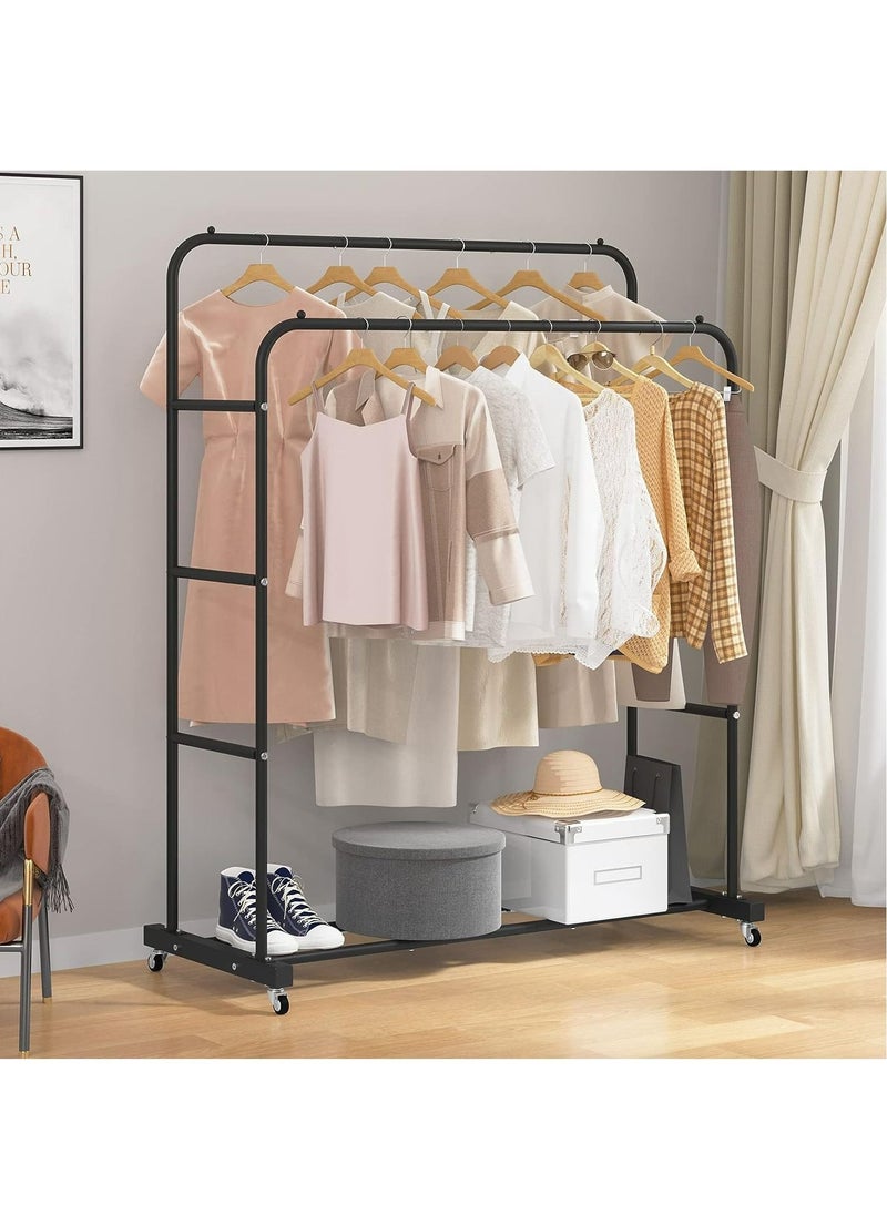 RollsTimi  Double Rods Clothing Rack , Garment Rack for Hanging Clothes, Multi functional Bedroom Clothes Rack  - Image 2