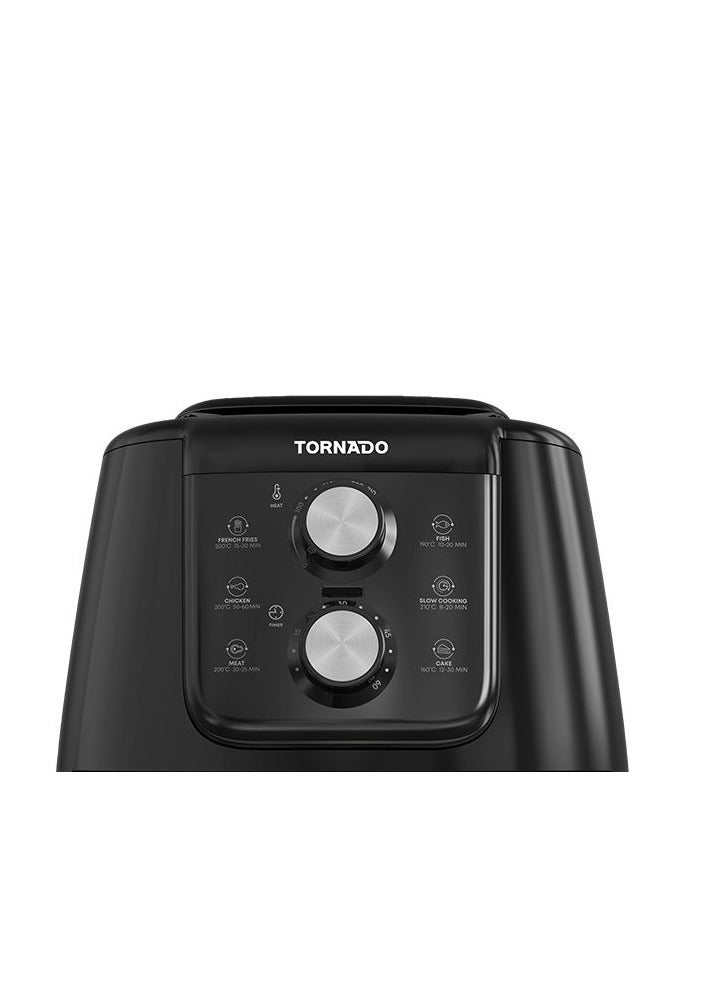 تورنيدو قلاية هوائية 1550 وات 4 لتر شاشة إل إي دي لون أسود × فضي THF-1554M-XL-BS - Image 3