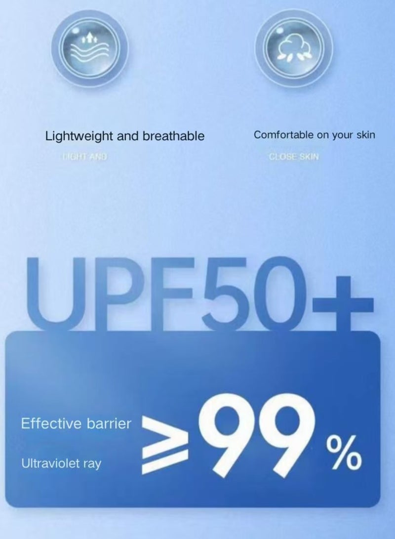 Three-piece pack, new gradient ice sleeves, ice silk sunscreen sleeves, thin UV protection, blue and white  - Image 5