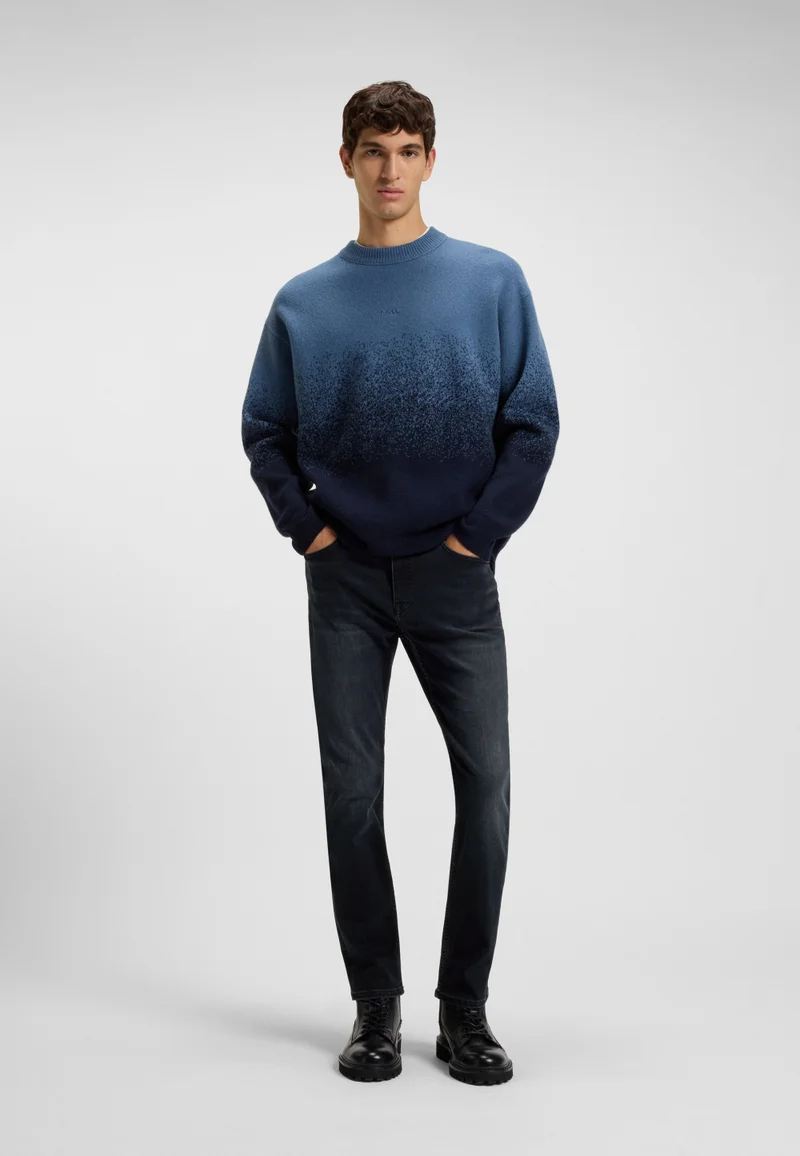 BOSS Delaware slim-fit jeans in blue-black soft-motion denim