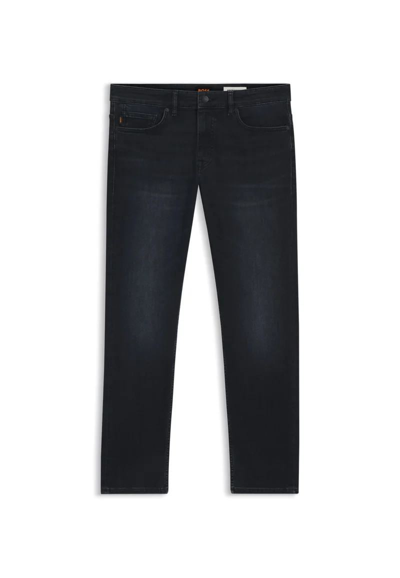 BOSS Delaware slim-fit jeans in blue-black soft-motion denim