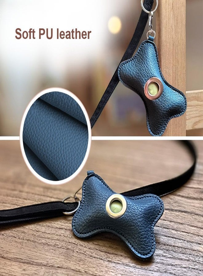 DONGKER Dog Poop Bag Holder,Leather Dog Waste Bag Dispenser Zipered Pouch with Carabiner Clip Attached to Any Leashes for Walking Outdoor Travelling(No Poo Bags Include) - Image 3
