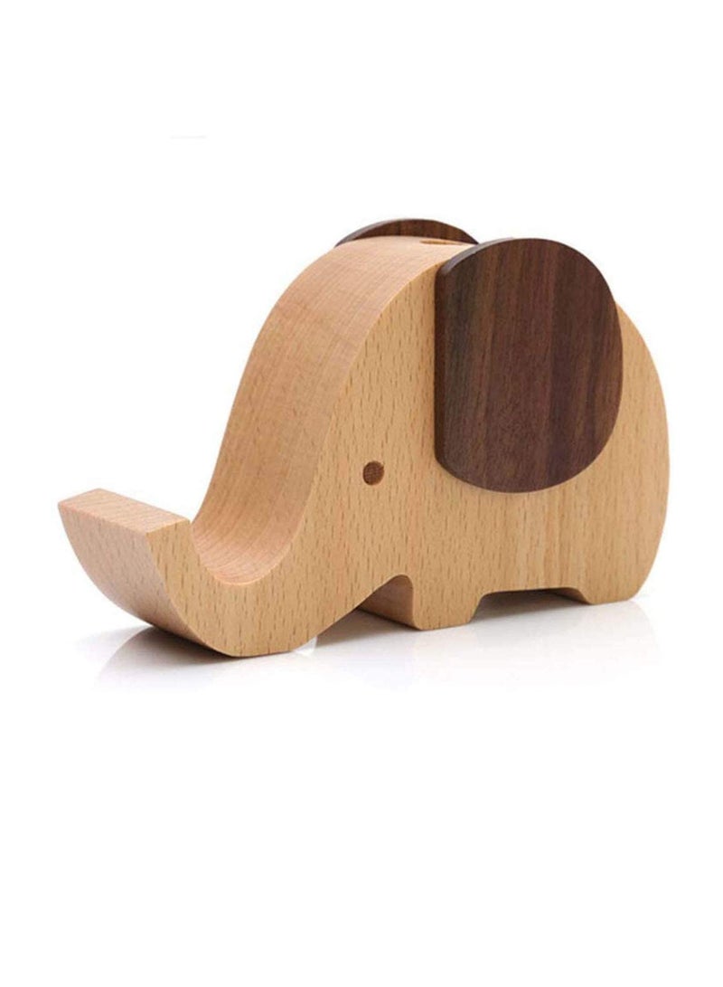 Excefore Wooden Pen Phone Stand Elephant Holder Animal Stand,Desk Decoration Wood Holder, Xmas Gifts Christmas Gift Ideas for Women and Men - Image 2