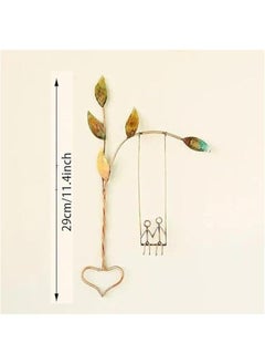 ماركة غير محددة ديكور حائط على شكل أرجوحة منحوتة تحمل عبارة Rooted In Love، ديكور حائط صغير، ديكور حائط على شكل زوجين على أرجوحة، ديكور حائط لعيد الحب، ديكور منزلي يدوي الصنع (عائلة مكونة من 3 أفراد)  - Image 3