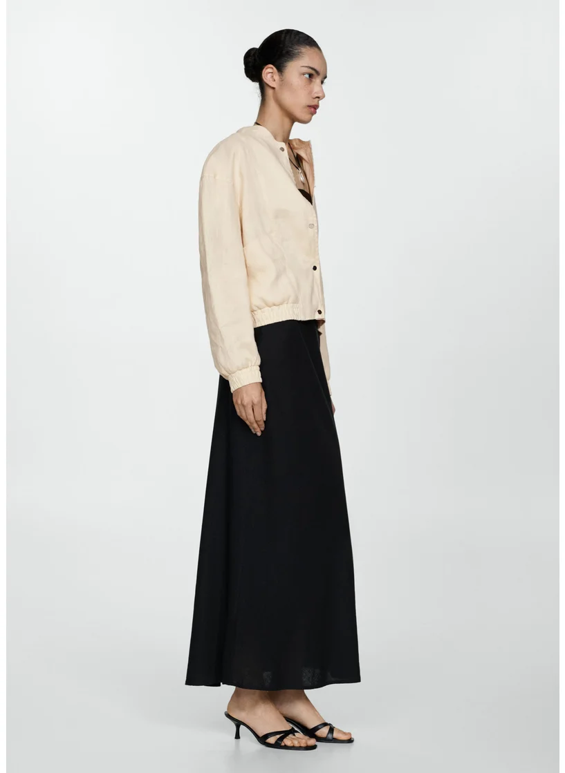 MANGO Buttons Linen-Blend Jacket