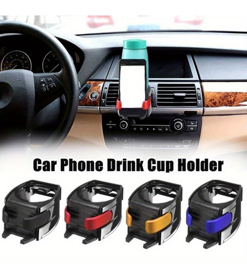 Red 2 In 1 Car Cup Holder And Phone Mount For Safe Driving - Image 5