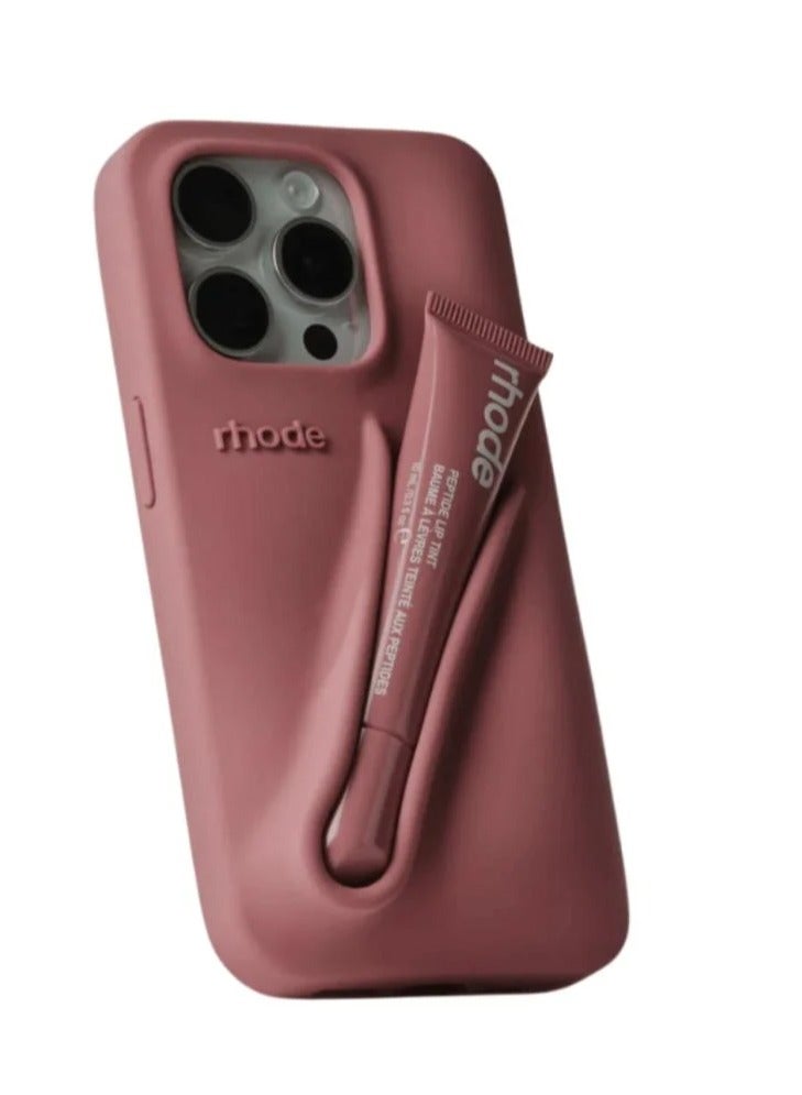 رود كفر رود الهاتف الخليوي حامل الشفاه سيليكون ملمع الشفاه الهاتف الخليوي حامل حامل الشفاه اي فون الهاتف الخليوي حامل الشفاه الخلفي ( بدون رائحة ) - Image 1