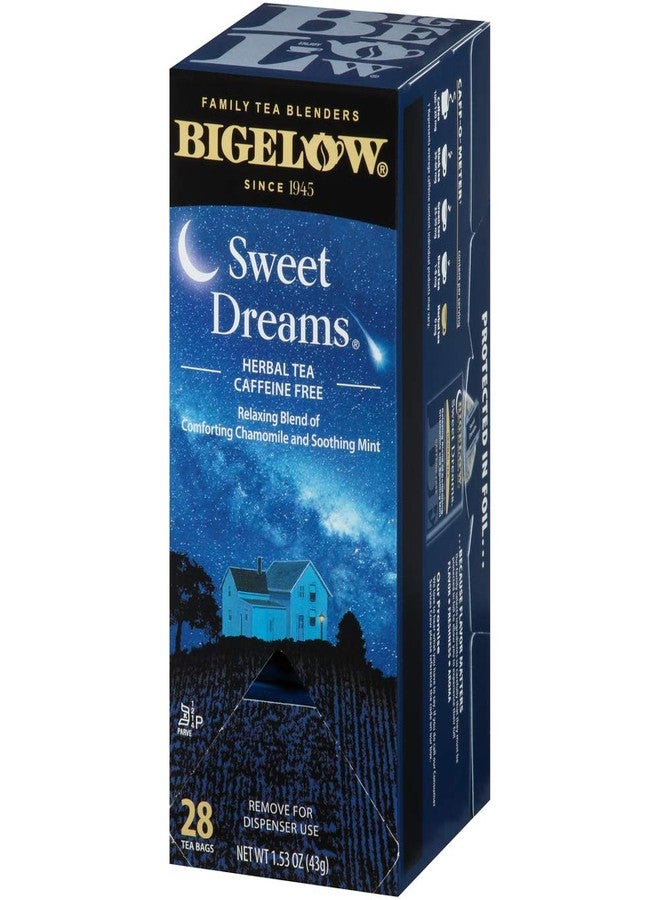 Bigelow Tea Bigelow Sweet Dreams Herbal Tea 28-Count Box (Pack of 1) Relaxing Blend of Chamomile & Mint Caffeine-Free Nighttime Herbal Tea in Individual Foil-Wrapped Bags - Image 3