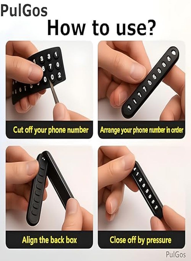 PulGos -2 Pack Anti-Lost Braided Keychain - Premium Metal Keychain with Hook Clip & Phone Number Tag Heavy-Duty Car & Bike Key Holder for Men & Women- Secure Key Ring for Home, Office, Scooter -Black - Image 5