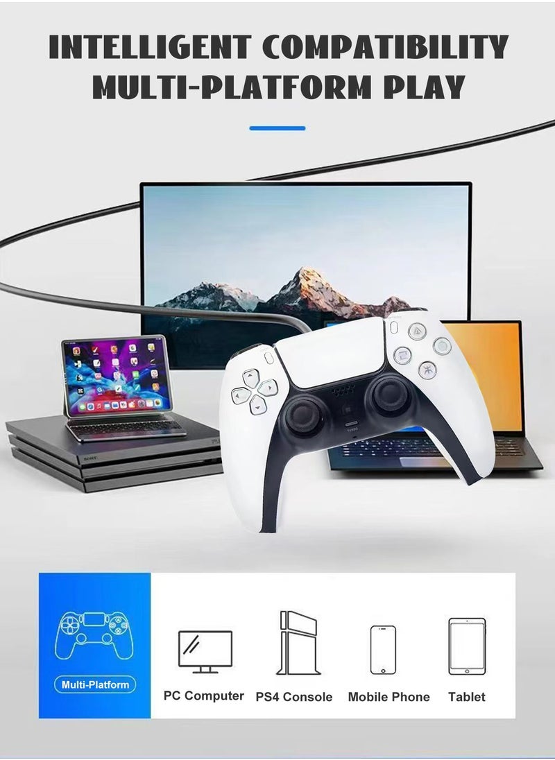 ماركة غير محددة وحدة تحكم لاسلكية T28 لجهاز PS4، وحدة تحكم في عصا التحكم متوافقة مع PS4/Pro/Slim مع Turbo/أزرار قابلة للبرمجة/مستشعر جيروسكوب سداسي المحاور/اهتزاز مزدوج  - Image 2