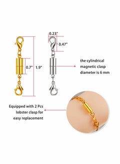 SYOSI 12 Piece Gold and Silver Necklace Clasps Magnetic Jewelry Locking Clasps and Closures Bracelet Lobster Clasp Connector for DIY Necklace Bracelet Jewelry Crafts Making Supplies  - Image 2