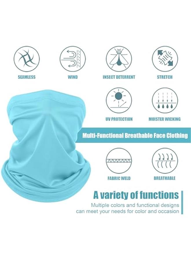 Generic 6 Pieces Summer UV Protection Cooling Neck Gaiter Face Clothing Neck Gaiter Mask Scarf Sunscreen Breathable Bandana - Image 2