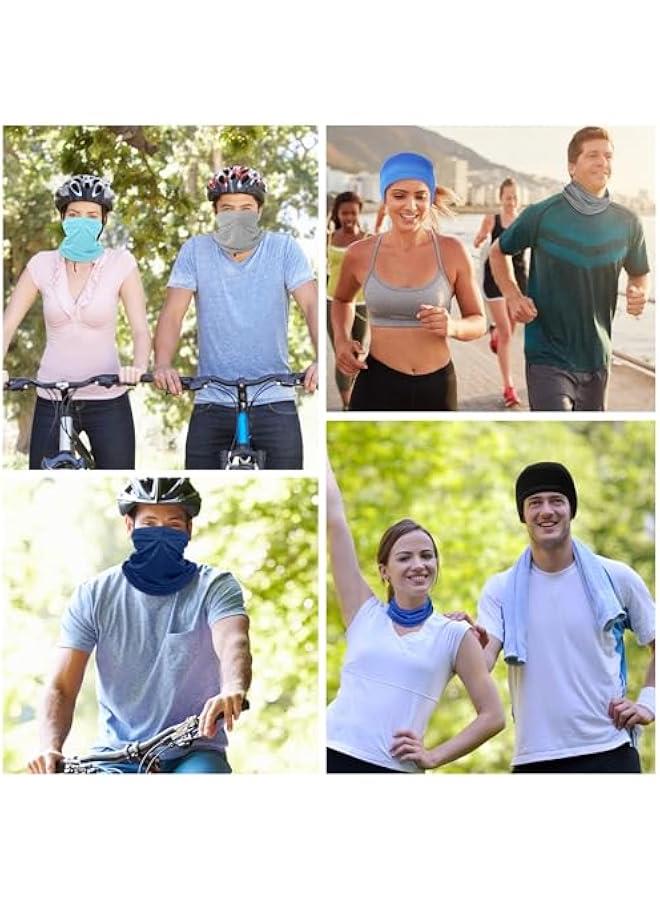 Generic 6 Pieces Summer UV Protection Cooling Neck Gaiter Face Clothing Neck Gaiter Mask Scarf Sunscreen Breathable Bandana - Image 5