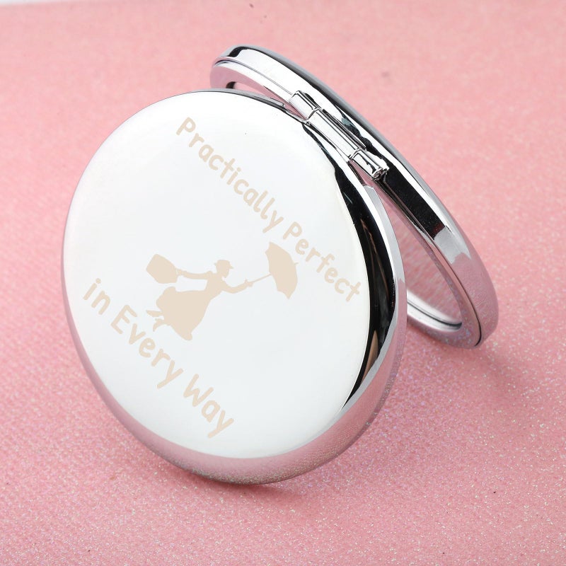 Wusuaned Movie Quote Makeup Mirror Practically Perfect In Every Way Mirror Fantasy Inspired Gifts For Movie Fans - Image 4