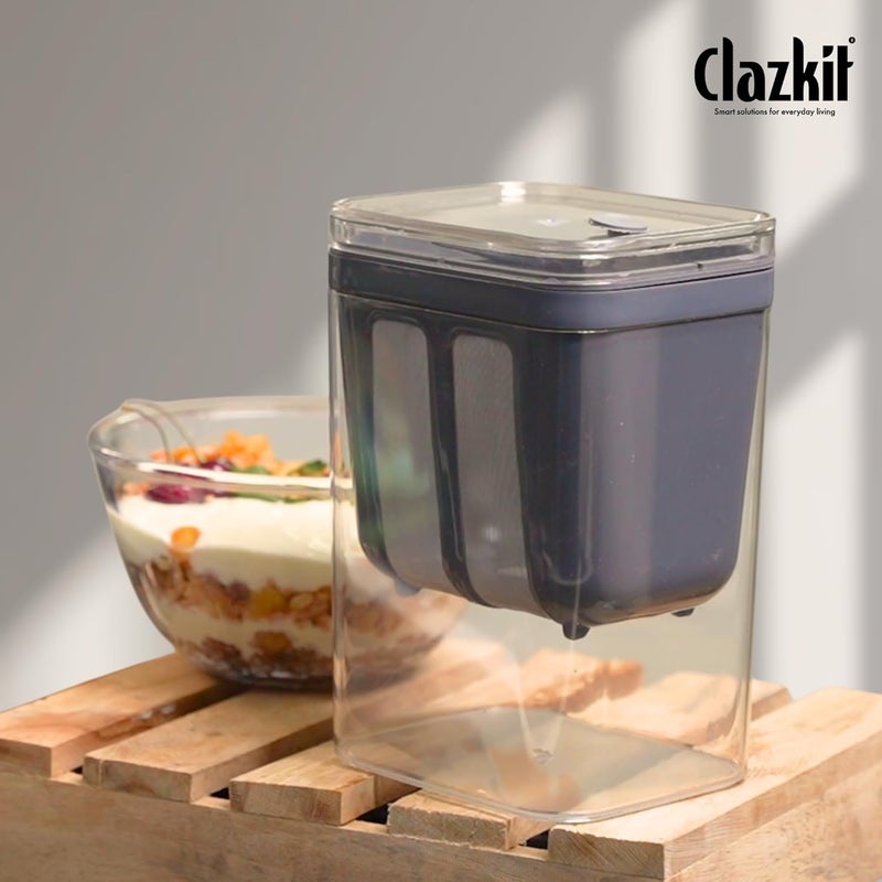 Clazkit 1400ml Hung Curd & Greek Yogurt Maker | Fine Mesh Strainer with Lid | Multifunctional Whey Separator & Curd Filter - Image 2