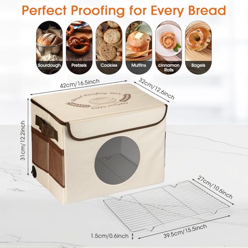 Berverra Foldable Proofing Box for Sourdough Bread Baking,Bread Proofers with Temperature Timer Controller (86-113℉),Space-Saving Bread Proofing Box,Dough Proofer with Metal Rack,Warmer for Sourdough Starter - Image 5