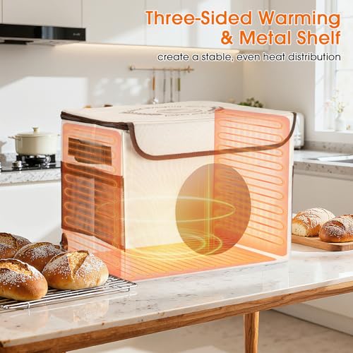 Berverra Foldable Proofing Box for Sourdough Bread Baking,Bread Proofers with Temperature Timer Controller (86-113℉),Space-Saving Bread Proofing Box,Dough Proofer with Metal Rack,Warmer for Sourdough Starter - Image 4