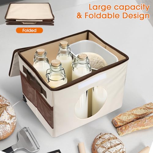 Berverra Foldable Proofing Box for Sourdough Bread Baking,Bread Proofers with Temperature Timer Controller (86-113℉),Space-Saving Bread Proofing Box,Dough Proofer with Metal Rack,Warmer for Sourdough Starter - Image 3