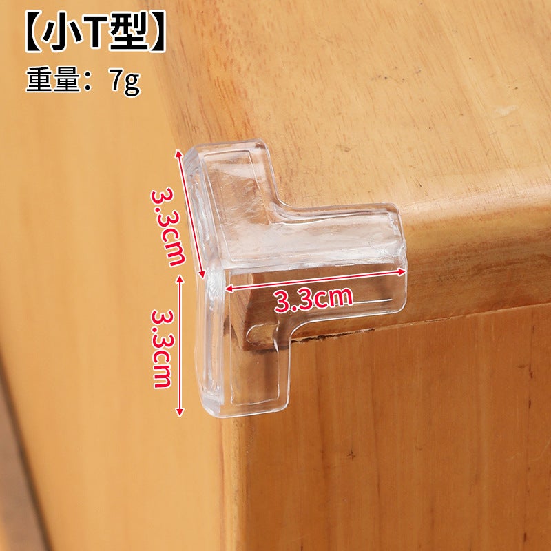 Anti-collision angle drop type transparent anti-collision silicone anti-collision corner protection coffee table furniture soft edge PVC protection for children Small t type