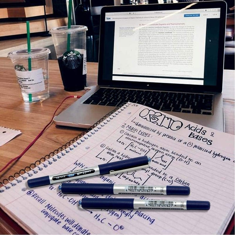 Uniball Uni-Ball UB-150 Eye Micro Rollerball Pen 3-Pack, 0.5 mm Tip Size,Blue - Image 1