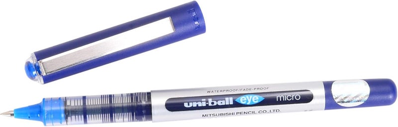 Uniball Uni-Ball UB-150 Eye Micro Rollerball Pen 3-Pack, 0.5 mm Tip Size,Blue - Image 2