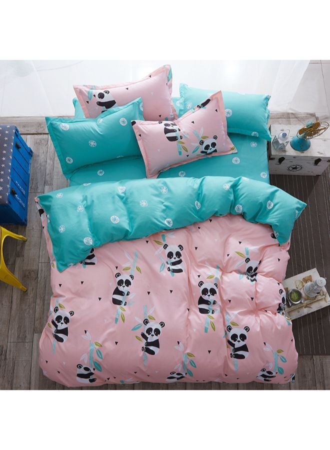 NIBEMINENT 4-Piece Gorgeous Floral Design Duvet Cover Set Cotton Multicolour Queen