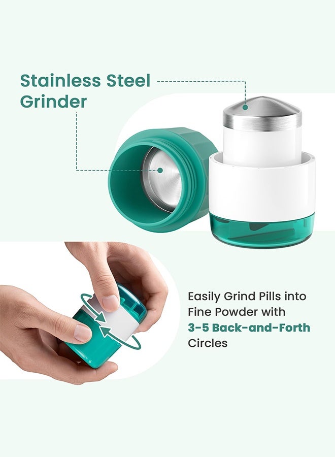 مطحنة أقراص 3 في 1 وقاطعة أقراص مع حجرة تخزين للأقراص، مطحنة أقراص لطحن المسحوق الناعم، قاطع أقراص للأقراص الصغيرة أو الكبيرة - Image 3