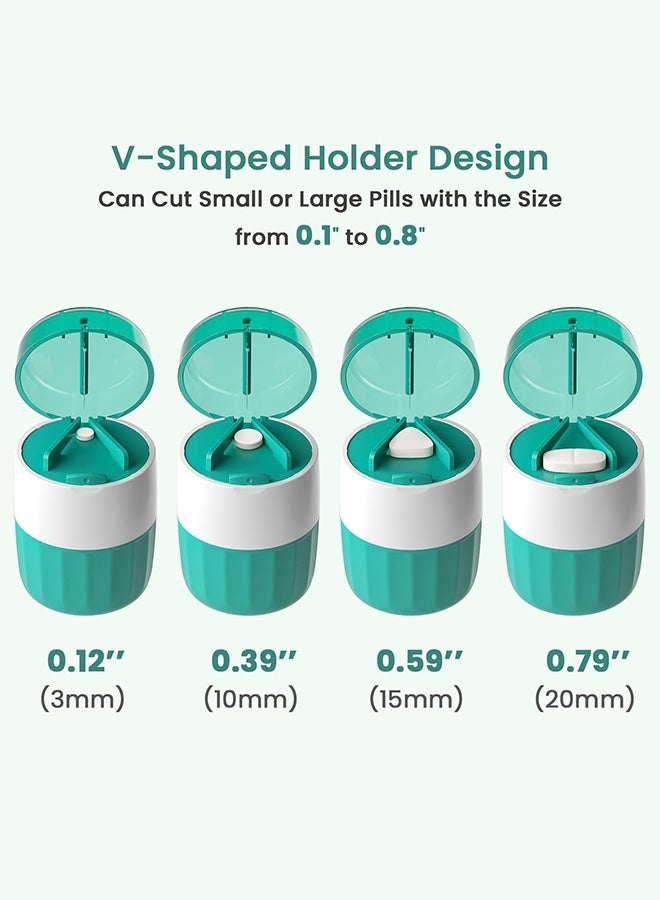 مطحنة أقراص 3 في 1 وقاطعة أقراص مع حجرة تخزين للأقراص، مطحنة أقراص لطحن المسحوق الناعم، قاطع أقراص للأقراص الصغيرة أو الكبيرة - Image 5
