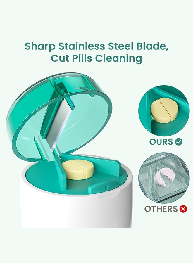 مطحنة أقراص 3 في 1 وقاطعة أقراص مع حجرة تخزين للأقراص، مطحنة أقراص لطحن المسحوق الناعم، قاطع أقراص للأقراص الصغيرة أو الكبيرة - Image 4