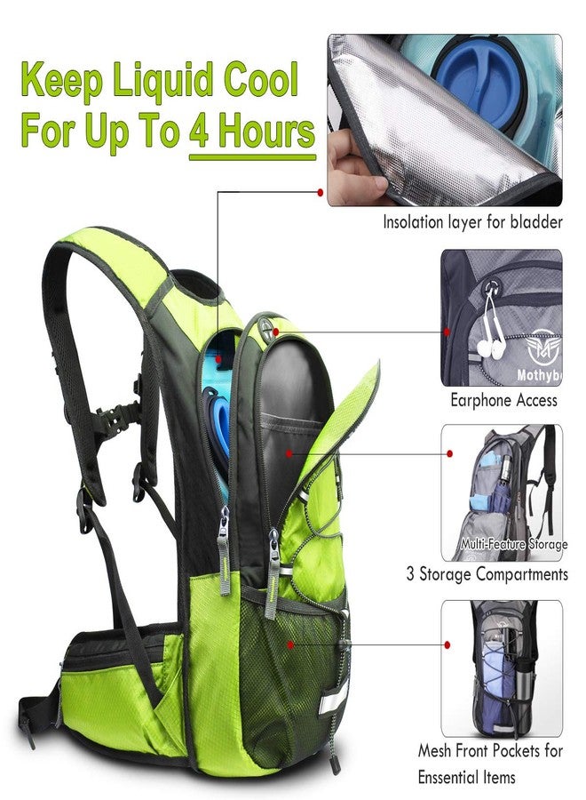 Mothybot Hydration Pack, Insulated Hydration Backpack with 2L BPA Free Water Bladder and Storage, Hiking Backpack for Men, Women, Kids for Running, Cycling, Camping - Keep Liquid Cool up to 5 Hours - Image 3