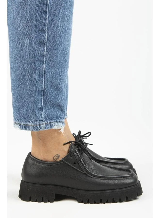 Manijero  Taral Women's Genuine Leather Square-Toe Laced Black Shoes. for Women | Best Price UAE
