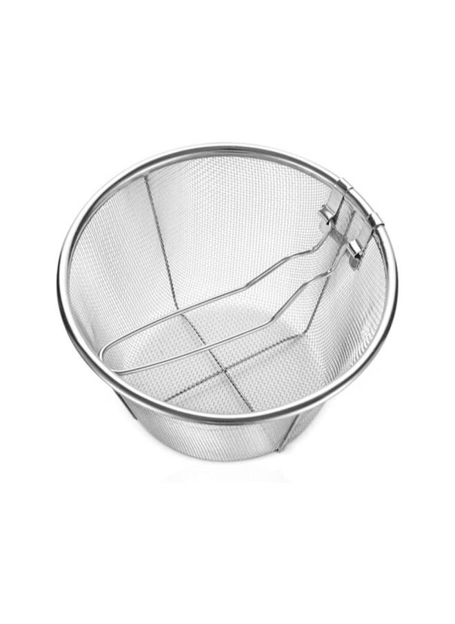 WYBOT - Sieve Colander 2Pcs Food Strainers Basket Deep Fry Basket Stainless Steel Fry Basket Holder Round Wire Fry Basket Fry Accessory Basket Frying Basket Folding - Image 1