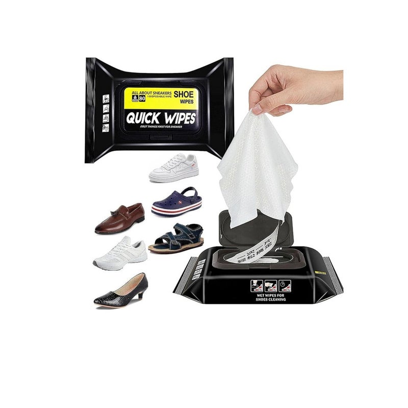 Shoe Cleaner Wipes 80 Pcs, Portable Sneakers Cleaner Shoe Wipes, Quickly Remove Dirt & Stains, Sneakers Cleaning Kit for Most Footwear Pack of 1 - Image 2