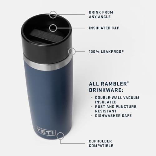 YETI Rambler 16 oz Travel Bottle Stainless Steel Vacuum Insulated with Leakproof Commuter Cap Black - Image 3