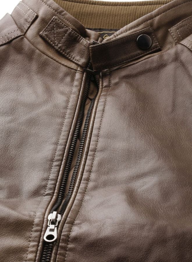 The Indian Garage Co Men Slim Fit Solid Round Neck Long Sleeves Jacket - Image 5