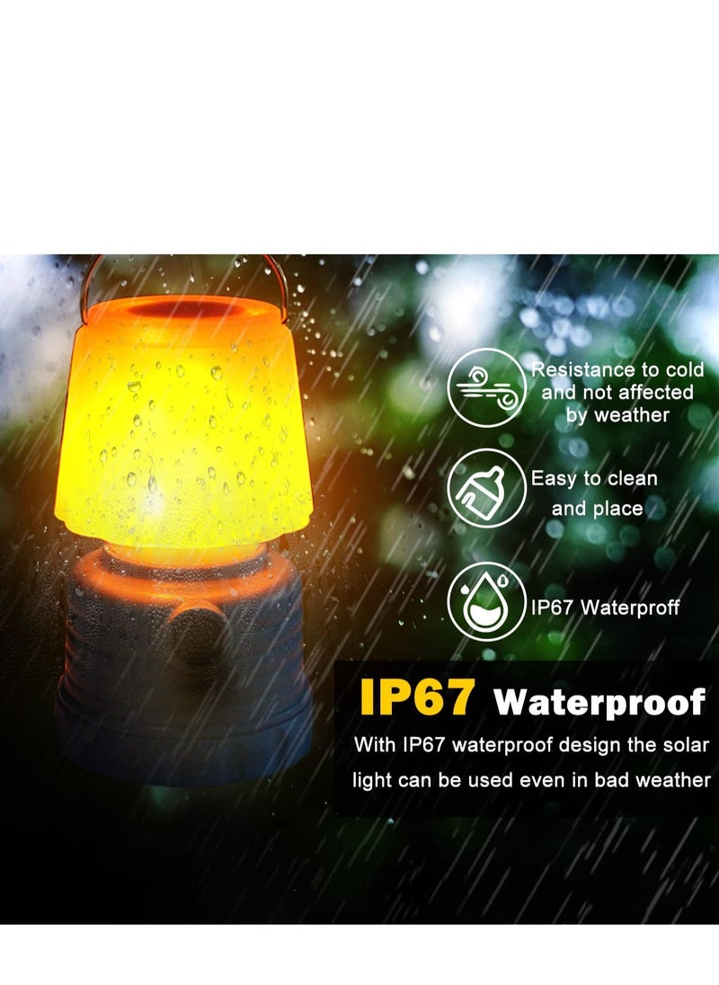 SYOSI - Portable Outdoor Camping Light, Lanterns Battery Powered Led, with Flame Flicker Lighting Mode, 600Lm, for Kids Camping Chair, Bedroom, Festival, Party Decoration and Outdoor(2 PCS) - Image 1