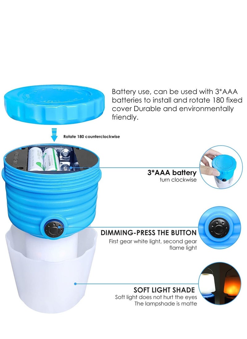 SYOSI - Portable Outdoor Camping Light, Lanterns Battery Powered Led, with Flame Flicker Lighting Mode, 600Lm, for Kids Camping Chair, Bedroom, Festival, Party Decoration and Outdoor(2 PCS) - Image 1