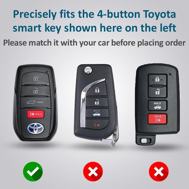 Autobase Silicone Key Fob Cover for Toyota (Black and Pink) - Image 2