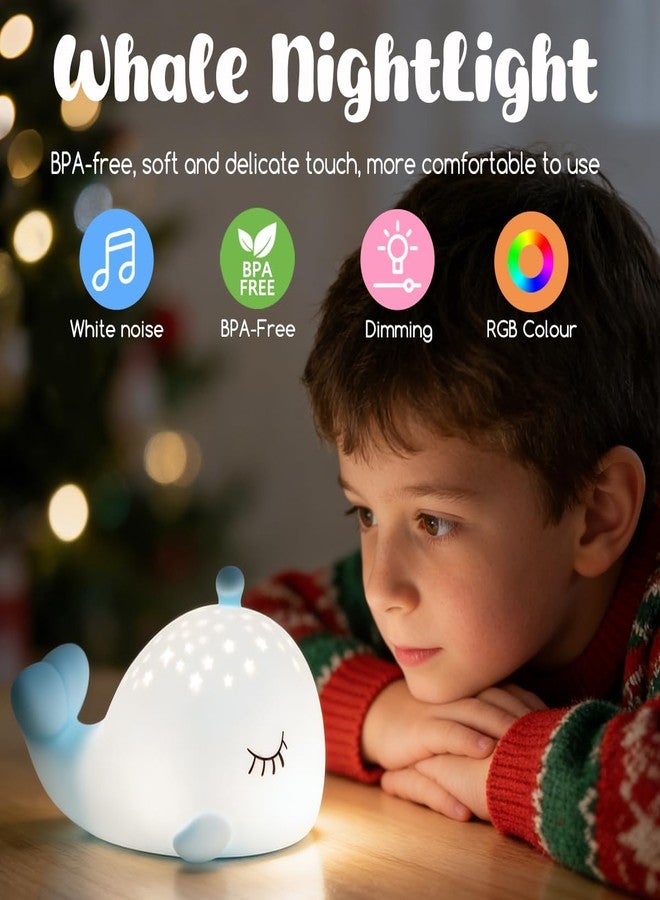 LEDHOLYT Cute Night Light Gifts for Kids, 7 Colors Blue Whale Toys Cute Lamp,Soft Silicone Baby Night Light,Silicone Whale Rechargeable Nightlight for Kid Kawaii Room Decor - Image 2