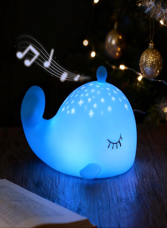 LEDHOLYT Cute Night Light Gifts for Kids, 7 Colors Blue Whale Toys Cute Lamp,Soft Silicone Baby Night Light,Silicone Whale Rechargeable Nightlight for Kid Kawaii Room Decor - Image 1