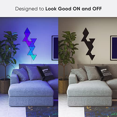 Nanoleaf Shapes WiFi and Thread Smart RGBW 16M+ Color LED Dimmable Gaming and Home Decor Wall Lights Smarter Kit - Image 3