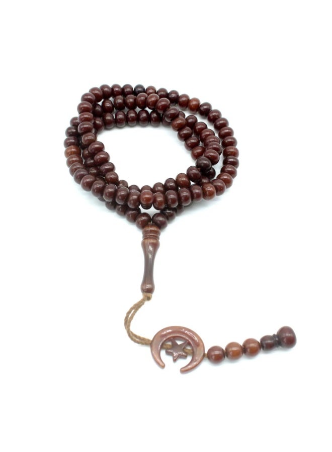 NIBEMINENT 99 Muslim Prayer Beads Medium Brown/8mm