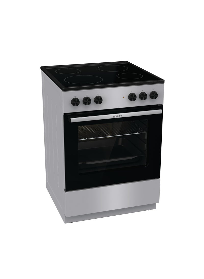 Gorenje Electric Cooker 60cm 4 Burners with Oven Capacity 65L GEC6A11SG Multicolour