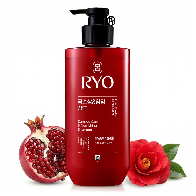 RYO Damage Care & Nourishing Shampoo with Korean Ginseng & Caffeine - Repair and Moisturizing, Anti Loss Care, Strengthening hair roots, 16 Fl Oz. - Image 1
