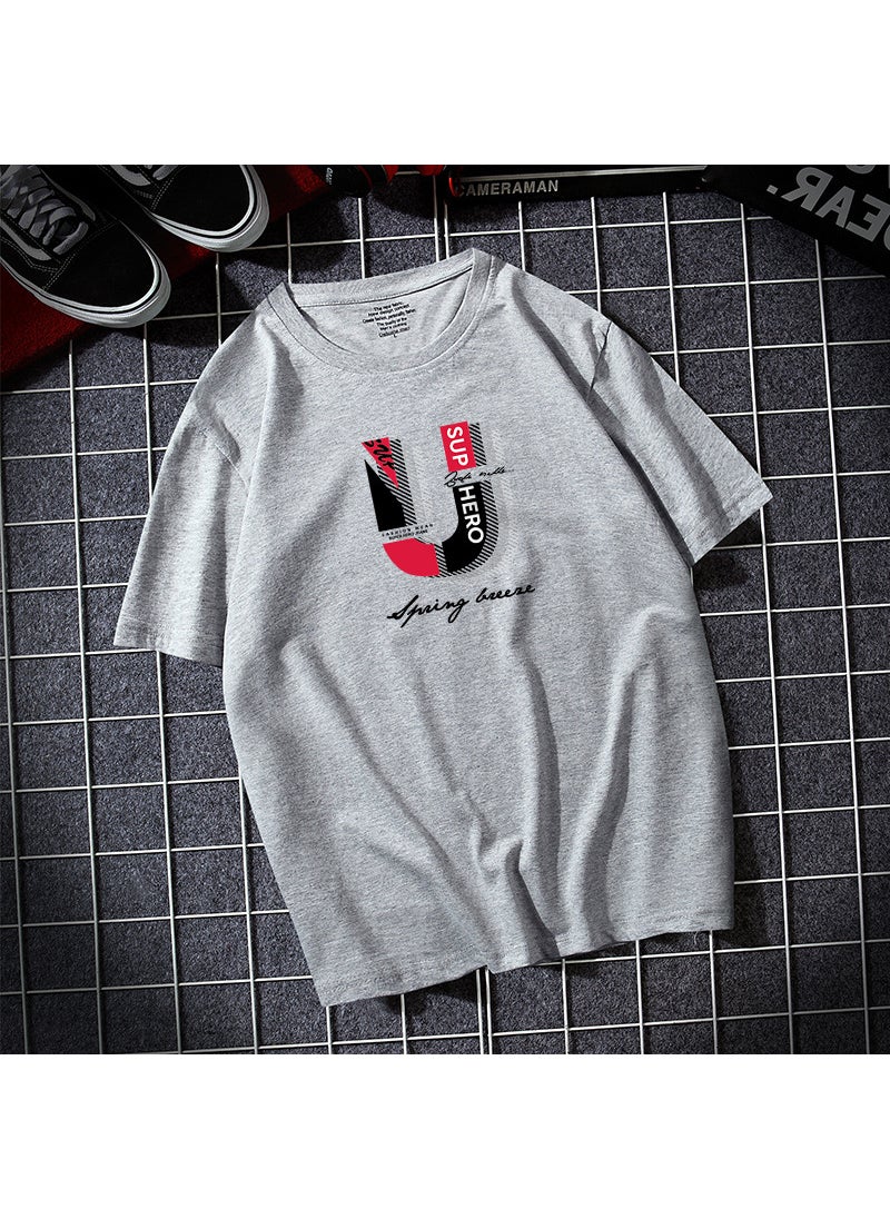 Generic - Mens Casual T-Shirt 2025 New Style Korean Trendy Loose Fit Half Sleeve Youth Round Neck Body T-Shirt Wholesale Clothing Black - Image 1