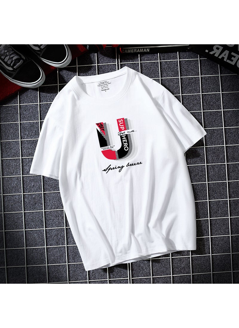 Generic - Mens Casual T-Shirt 2025 New Style Korean Trendy Loose Fit Half Sleeve Youth Round Neck Body T-Shirt Wholesale Clothing Black - Image 1