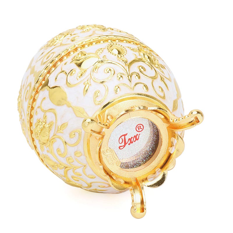 K COOL Gorgeous Automatic Toothpick Holder with Bottle Opener, Hand Press Retractable Retro Toothpick Dispenser Toothpicks Case Can Box Container for Kitchen Home Restaurant (Jade White-Gold Rose) - Image 2
