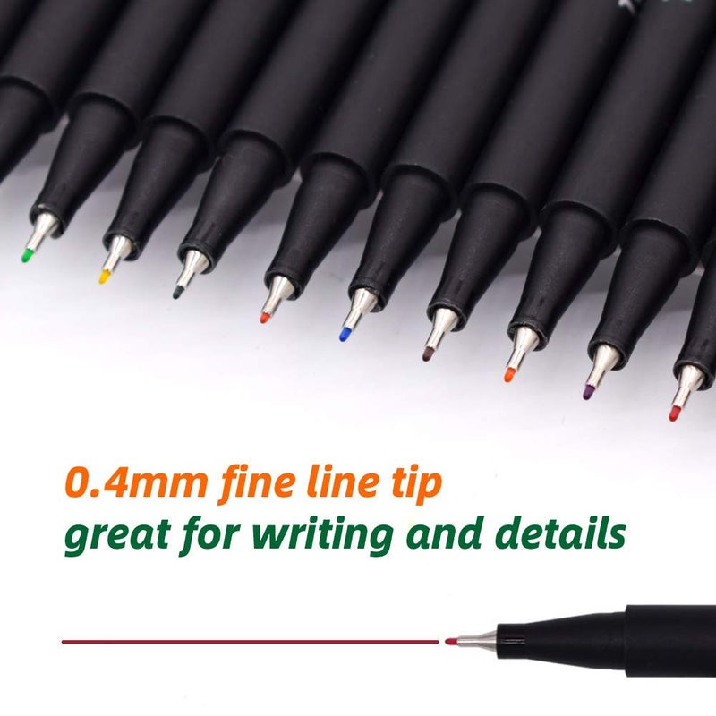 TWOHANDS Journal Pens,Colored Planner Pens,Fine Tip Pens,Fineliner,Fine Point Markers for Journaling,Writing,Coloring,Drawing,24 Colors 902171 - Image 2