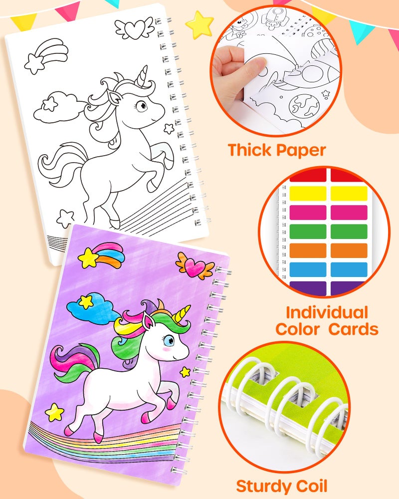 D-FantiX 24 Pack Paint with Water Coloring Books for Kids Ages 4-8-12, Birthday Party Favors Bulk Gifts Goodie Bag Stuffers, Arts and Crafts Classroom Prizes Rewards, Back to School Gifts for Students - Image 3