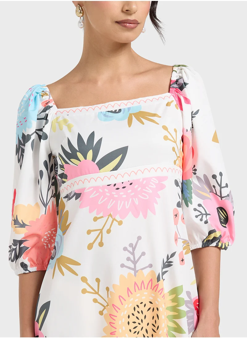 ايلا Floral Print Dress